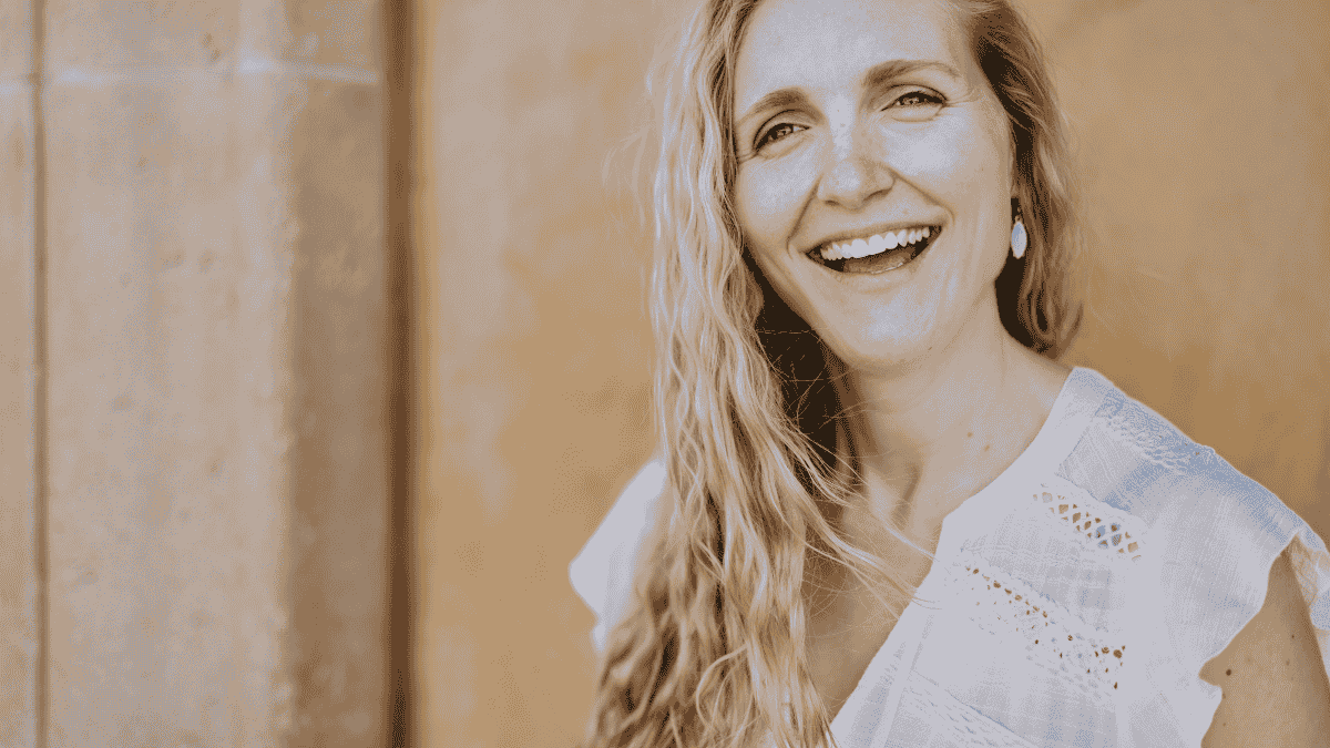 Woman smiling outside